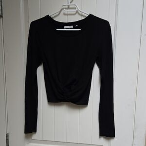 Aritizia Wilfred Free Cropped Black Long Sleeve Women's Top Long Sleeve Small